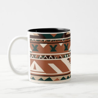 Tribal Geometric Mönster Två-Tonad Mugg