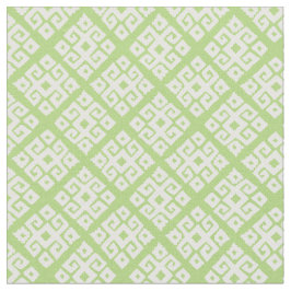 Tribal geometric nyckel white grönt mönster tyg