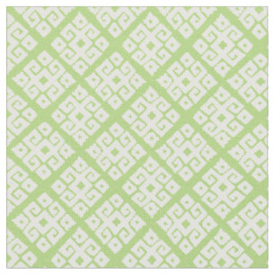 Tribal geometric nyckel white grönt mönster tyg