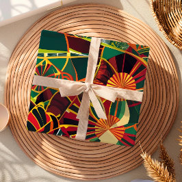 Tribal Geometric Sunburst African American Gifts Presentpapper