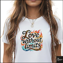Tribal geometrisk kärlek utan gränser flammande t shirt