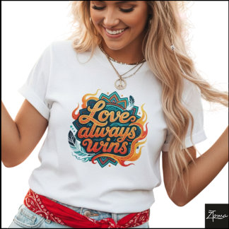 Tribal geometrisk Kärlek vinner alltid Mandala T Shirt