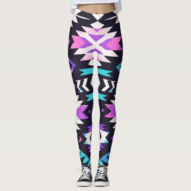Tribal geometrisk leggings (Framsida)