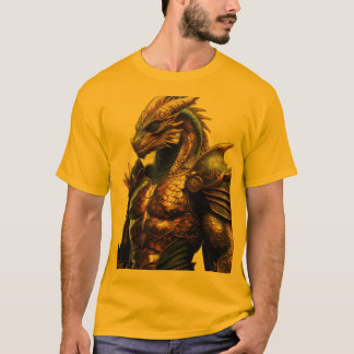 Tribal geometrisk lejon med drakinspirerad mönster t shirt