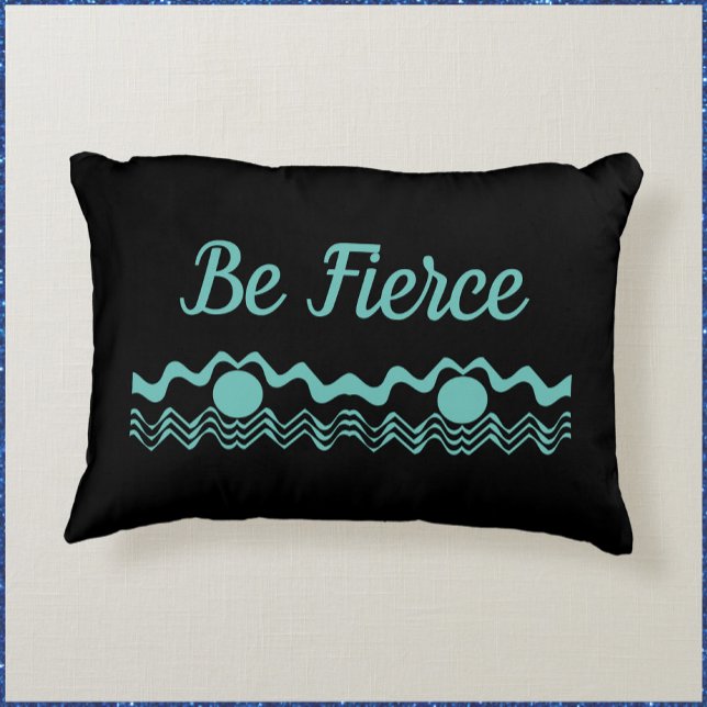 Tribal geometrisk turkos blå och svart prydnadskudde (Skapare uppladdad)