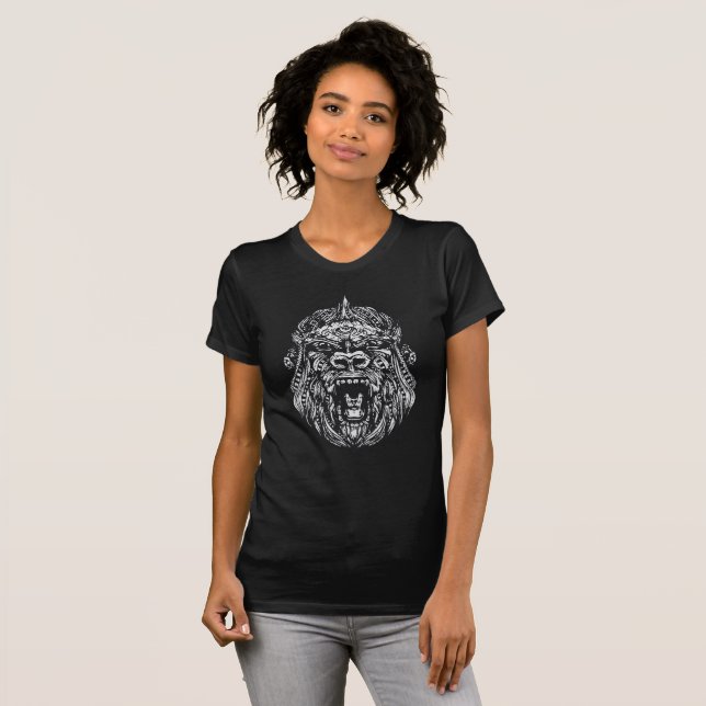 Tribal gorilla översätts till: Stamgorilla T Shirt (Hel framsida)