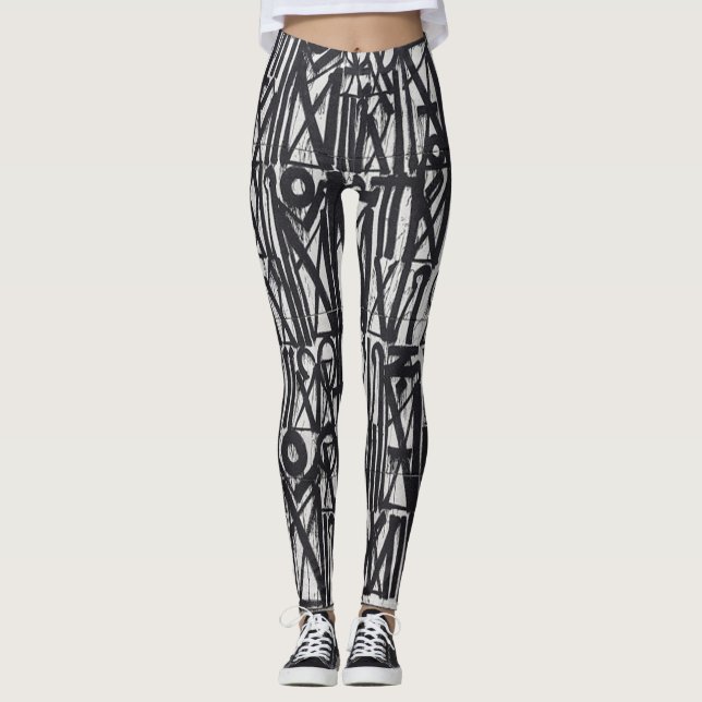 Tribal Graffiti All over Print Leggings (Framsida)