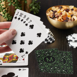 Tribal Grönt Öga i Lizard Mönster Monogram Casinokort