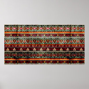 Tribal grunge ethno folk mönster i retro stil poster