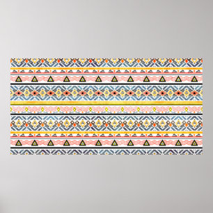 Tribal grunge ethno folk mönster i retro stil poster