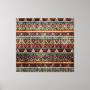 Tribal Grunge: Ethno Retro Mönster Canvastryck