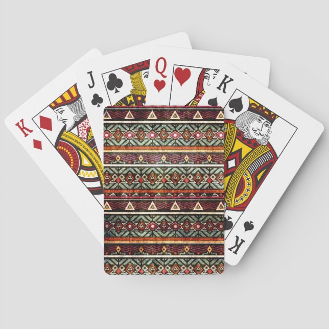 Tribal Grunge: Ethno Retro Mönster Casinokort (Baksidan)