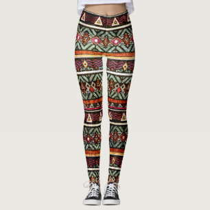 Tribal Grunge: Ethno Retro Mönster Leggings