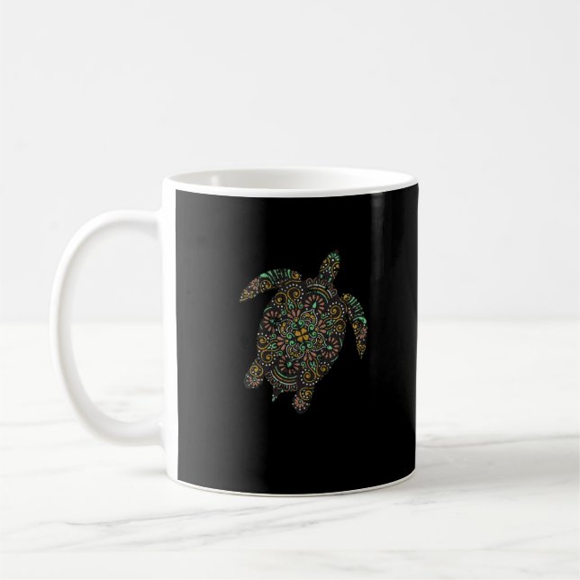 Tribal Hawaiian Sea Turtle Kaffemugg (Vänster)