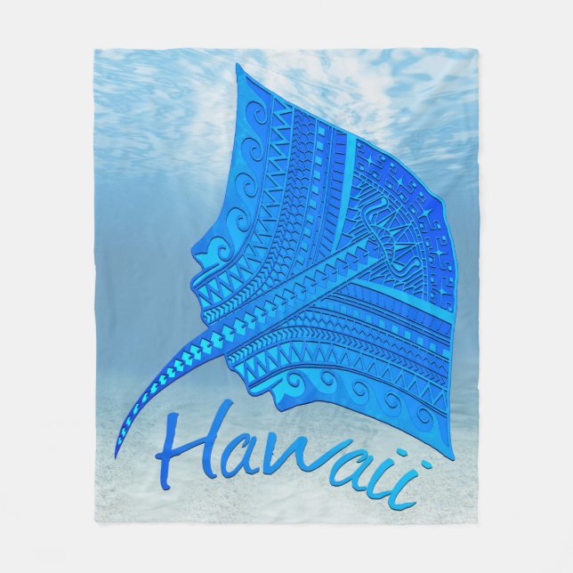 Tribal Hawaiian Stingray Fleecefilt (Framsidan)