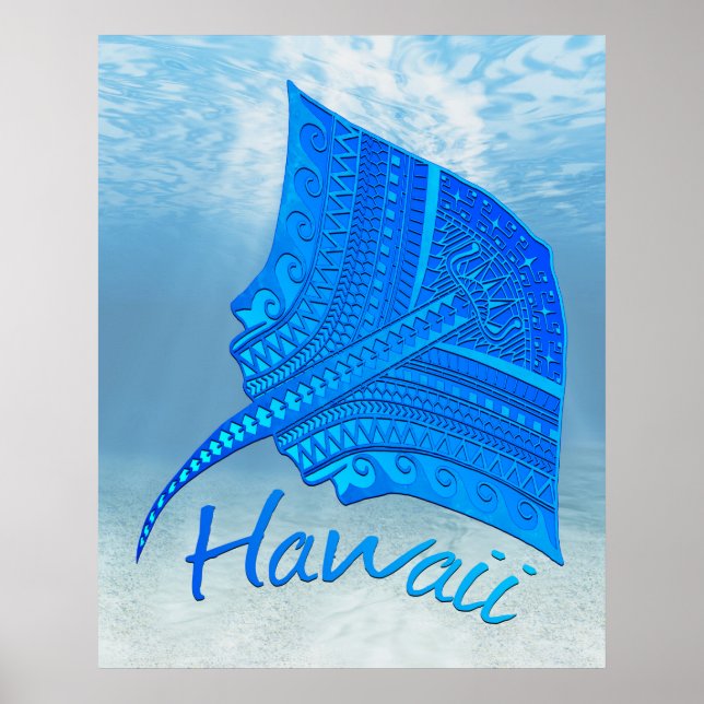 Tribal Hawaiian Stingray Poster (Framsidan)