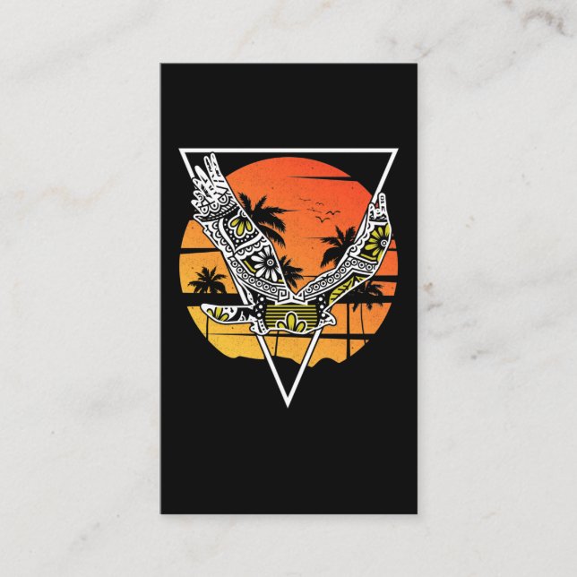 Tribal Hawk Hawaii Sunset Bird Visitkort (Framsida)