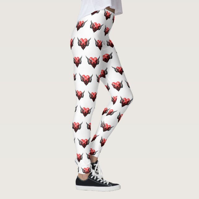 Tribal Heart Tattoo Art Leggings (Höger)