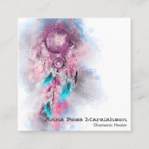*~* Tribal - Helig Shamen Shamanic Dream Catcher Fyrkantigt Visitkort