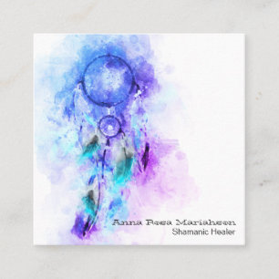 *~* Tribal Helig Shamen Shamanic - Dream Catcher Fyrkantigt Visitkort