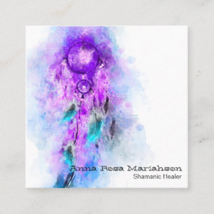 *~* Tribal ~ Helig Shamen Shamanic Dream Catcher Fyrkantigt Visitkort