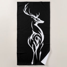 Tribal hjort Silhuett Minimal Svart Vitt Design