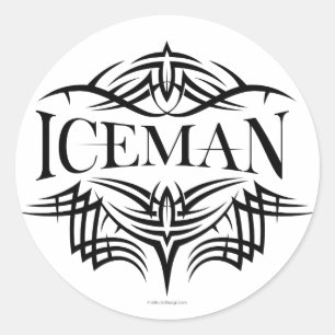 Tribal Hockey Iceman (vanlig) Runt Klistermärke