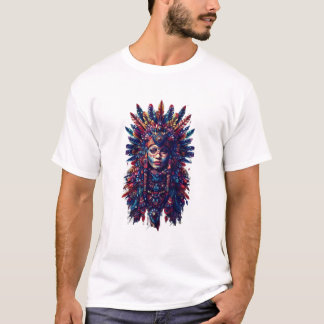Tribal Huvudbonad Konstnärlig Grafisk T-Shirt - Bo