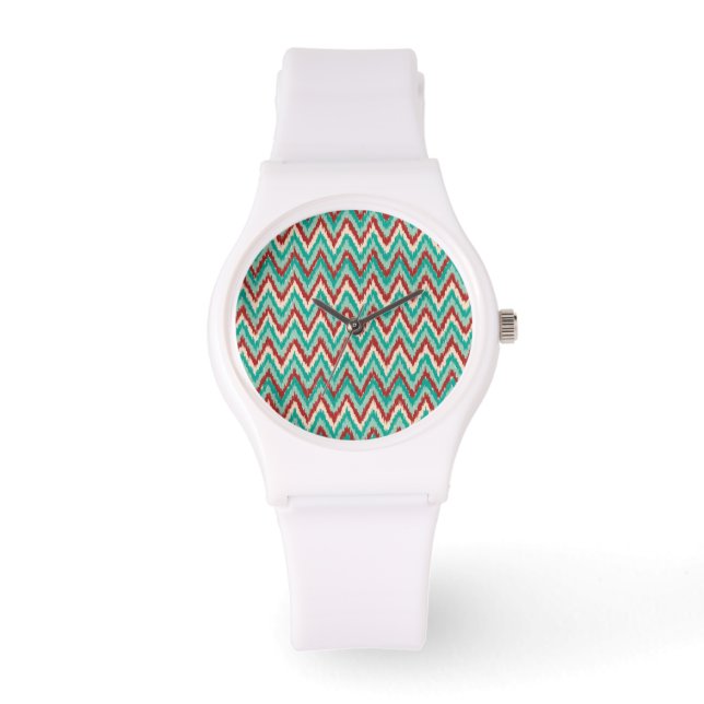 Tribal iKat ZigZag Chevron mönster Armbandsur (Framsida)