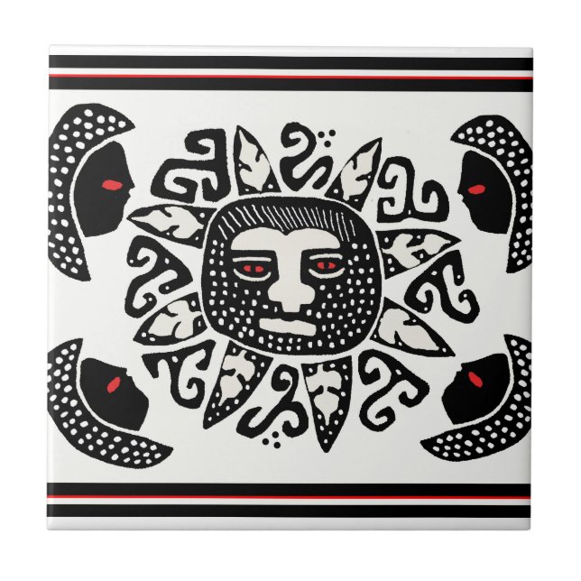 Tribal Indian Sol Spirit Kakelplatta (Framsidan)