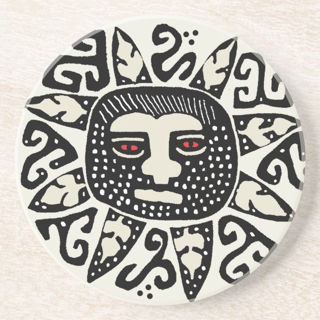 Tribal Indian Sol Spirit Underlägg Sandsten (Framsidan)
