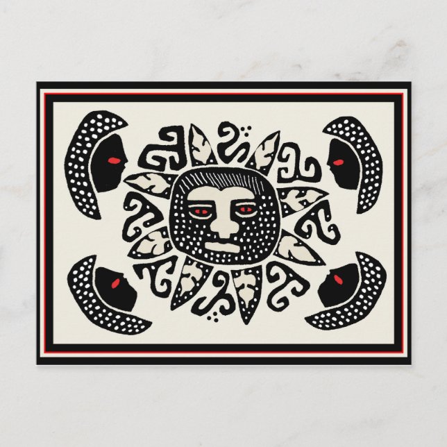 Tribal indiansk solande vykort (Framsida)