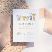 Tribal Jungle Animals Modern Elephant Baby Shower