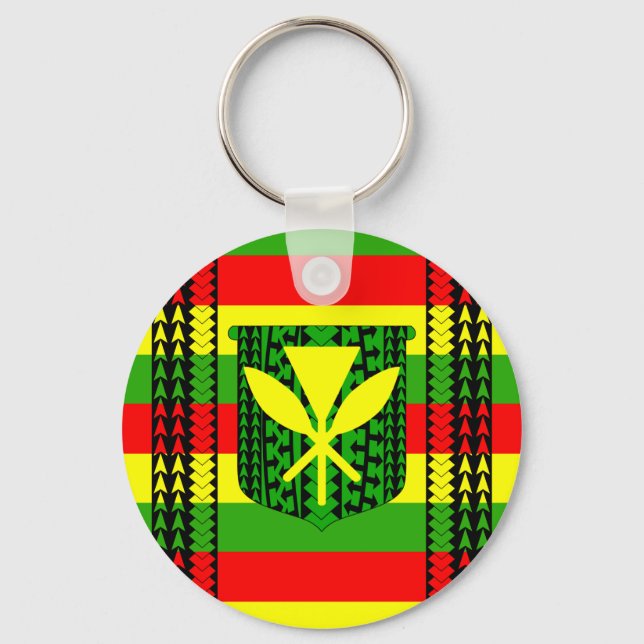 Tribal Kanaka Maoli Flagga Nyckelring (Framsida)