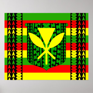 Tribal Kanaka Maoli Flagga Poster