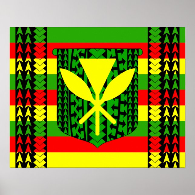 Tribal Kanaka Maoli Flagga Poster (Framsidan)