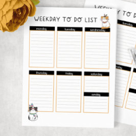 Tribal Kattunge Cate Weekday to Do List Anteckningsblock