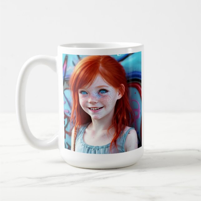 Tribal Kids | Söt Little Rödhårig Girl Kaffemugg (Vänster)