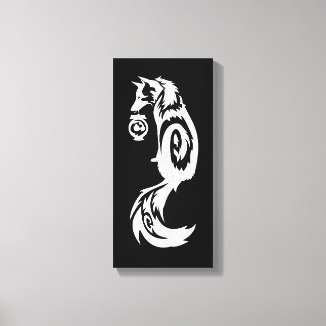Tribal Kitsune Fox med Spirit Lantern Canvastryck (Framsida)
