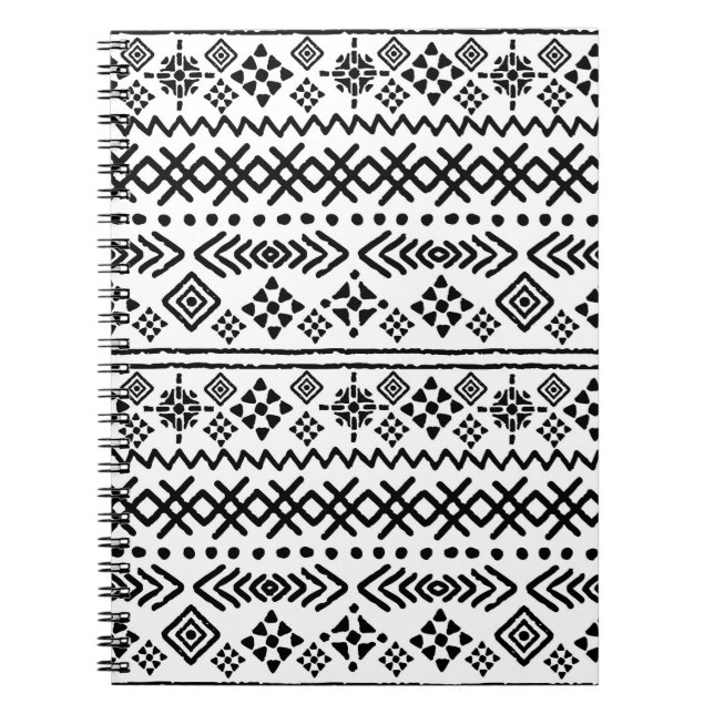 Tribal konst boho seamless mönster anteckningsbok (Framsidan)