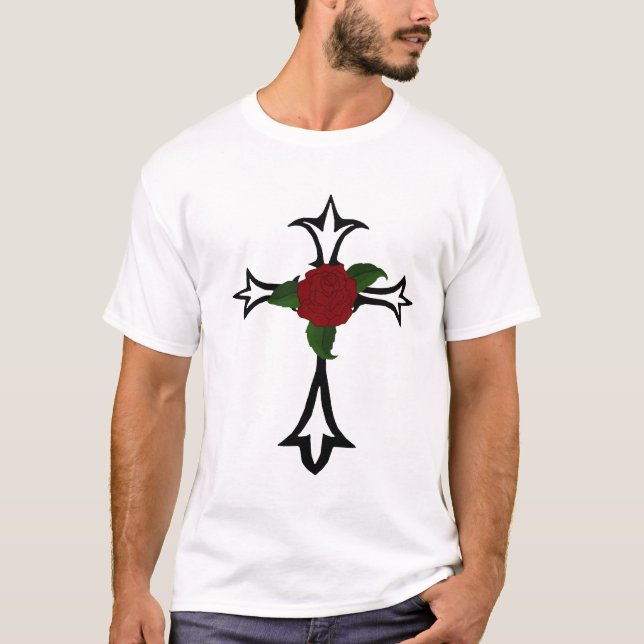Tribal Kor med Röd ros T-Shirt (Framsida)