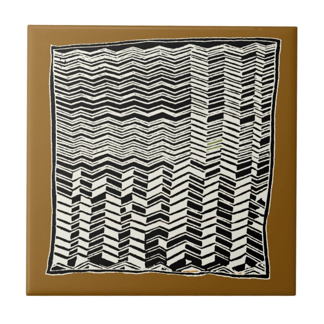 Tribal Kuba-design Kakelplatta (Framsidan)