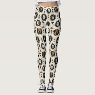 Tribal Lejon Safari Mönster Leggings