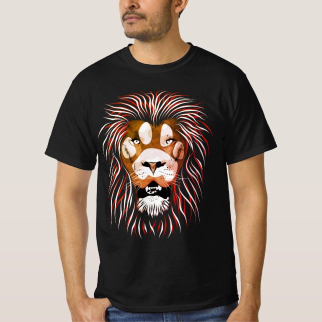 Tribal Lejonare Ansikte T Shirt (Framsida)
