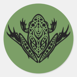 Tribal Leopard Frog Runt Klistermärke