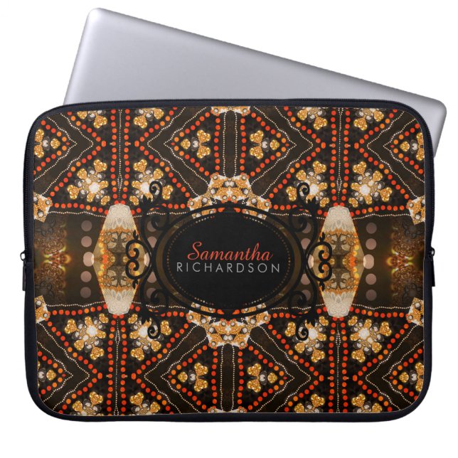 Tribal Light Batik Fusion Design Laptop sleeve (Framsidan)