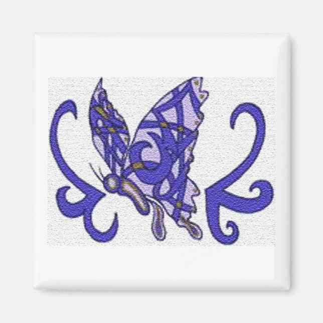 Tribal lila butterfly magnet (Framsidan)