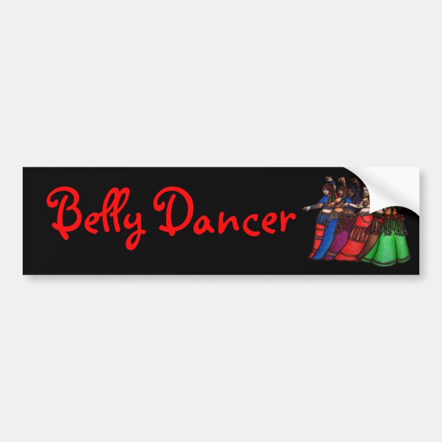 Tribal Line Belly Dancer Bumper Sticker Bildekal (Framsidan)