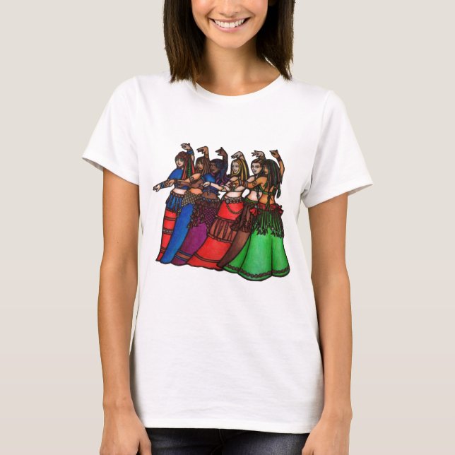 Tribal Line belly dancers T-shirt (Framsida)