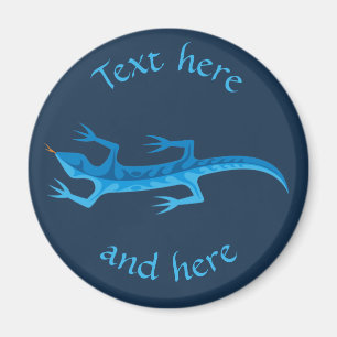 Tribal Lizard Blue Magnet